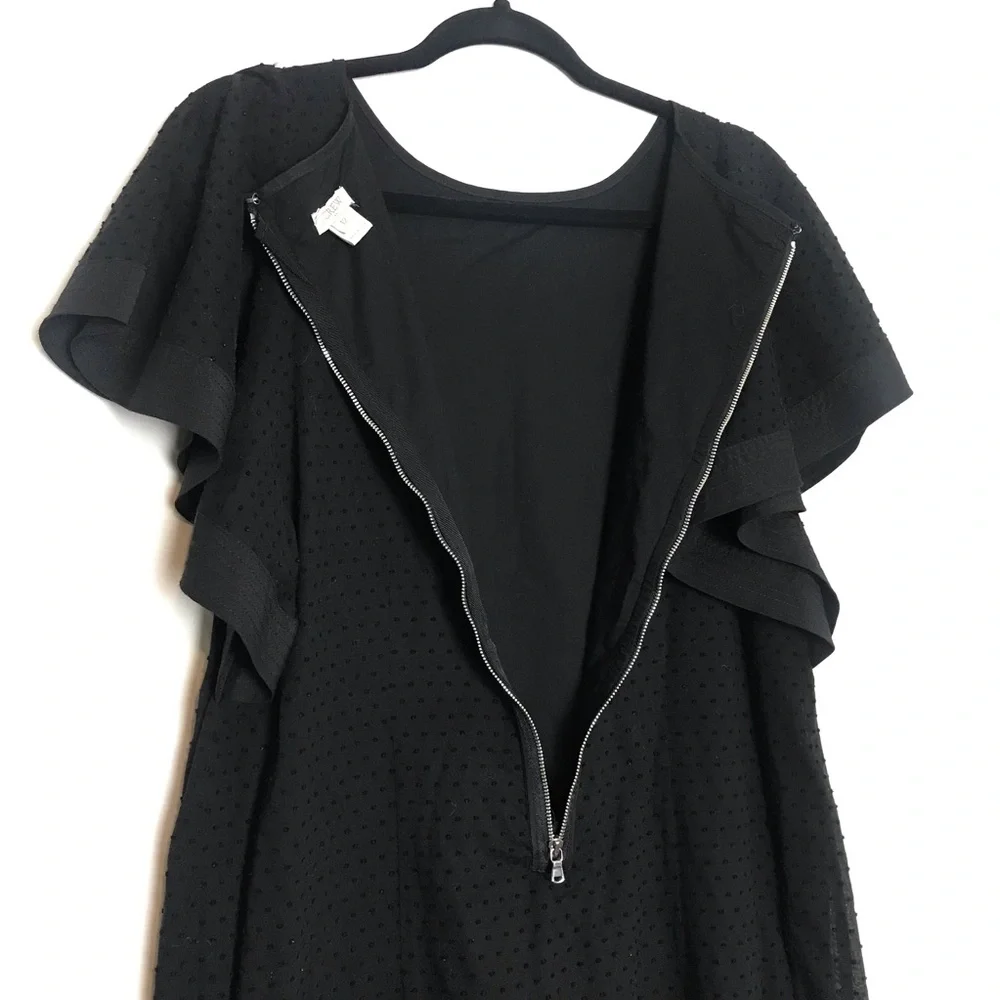 J. Crew Swiss Dot Flutter Sleeve Shift Dress Women Size 12 Boho Coquette Preppy